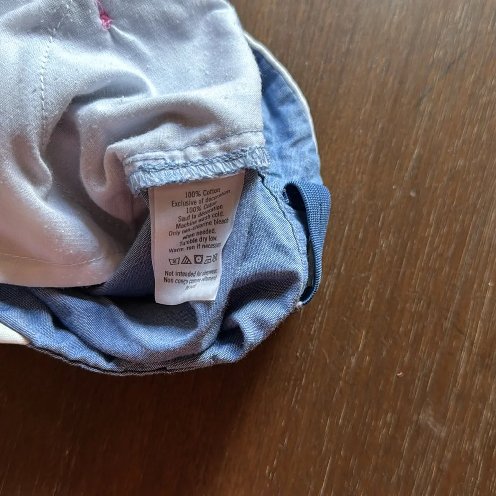 Size 8 Janie and Jack adjustable waist side zip pocketed shorts denim chambray